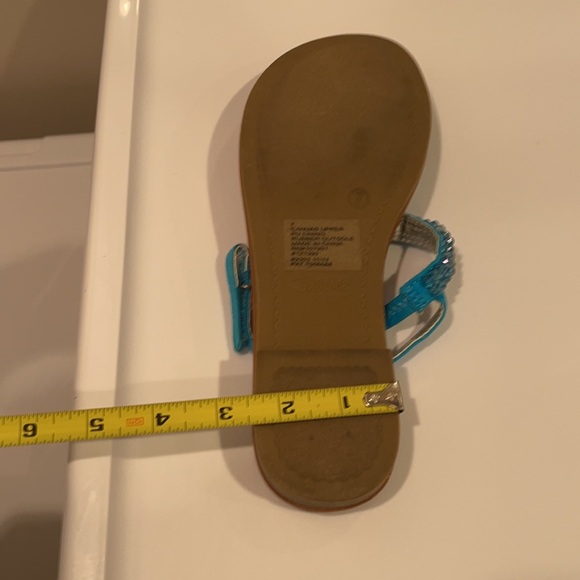 NEW Justice Jeweled Turquoise Blue Sandals - Picture 12 of 12
